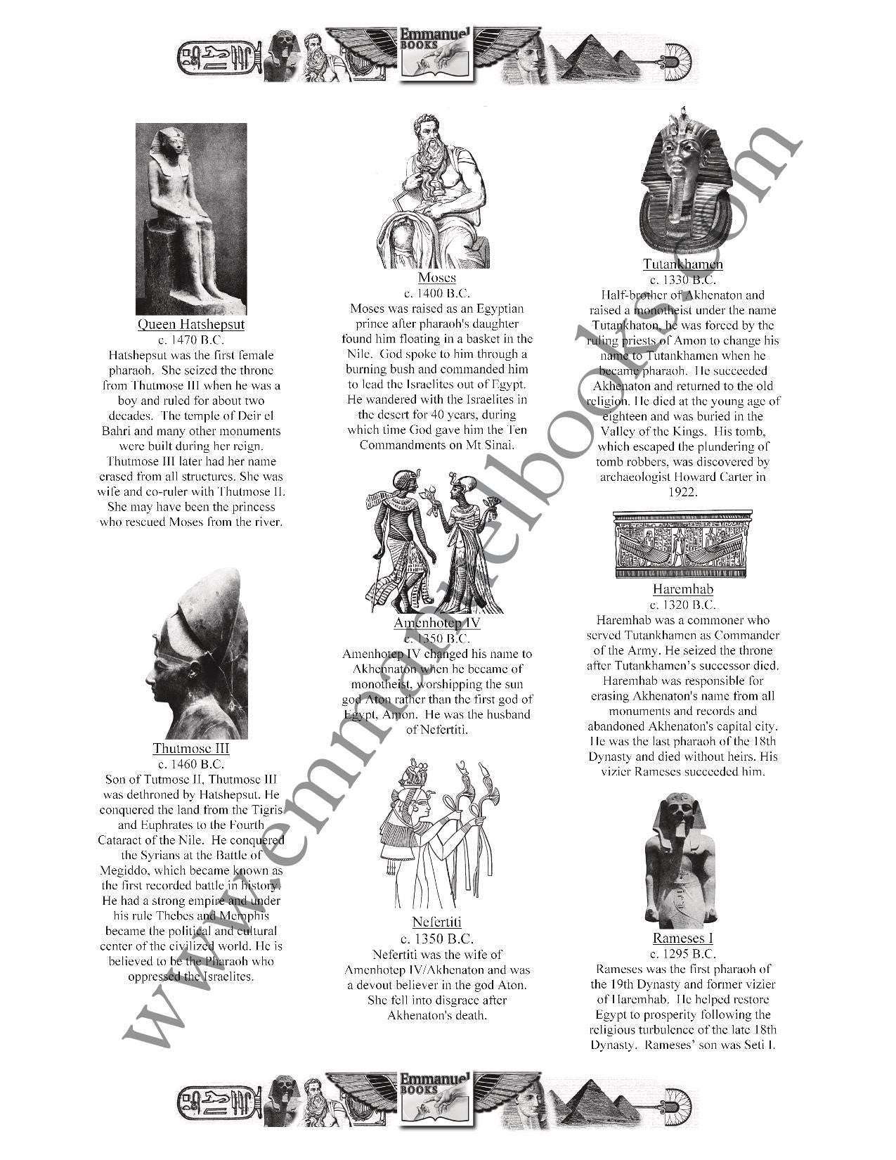 History Worth Remembering Timeline Figures VOL. 3: Ancient Egypt eBook